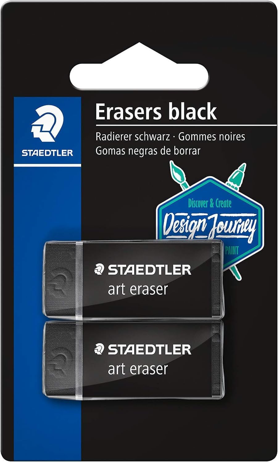 Staedtler Art Eraser, Premium Quality Black Latex-Free Artist Pack Of 2, 526B3Bk2-C