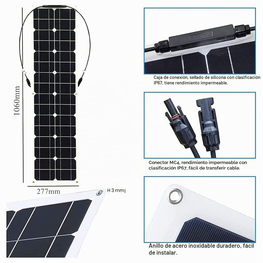 Placas Solares Portatiles 2x200W Flexible, 400 Watt PortableMonocristalino Cargador de batería Solar Flexible con Controlador de 40A y Sistema de 12-24V, para Home Camper RV