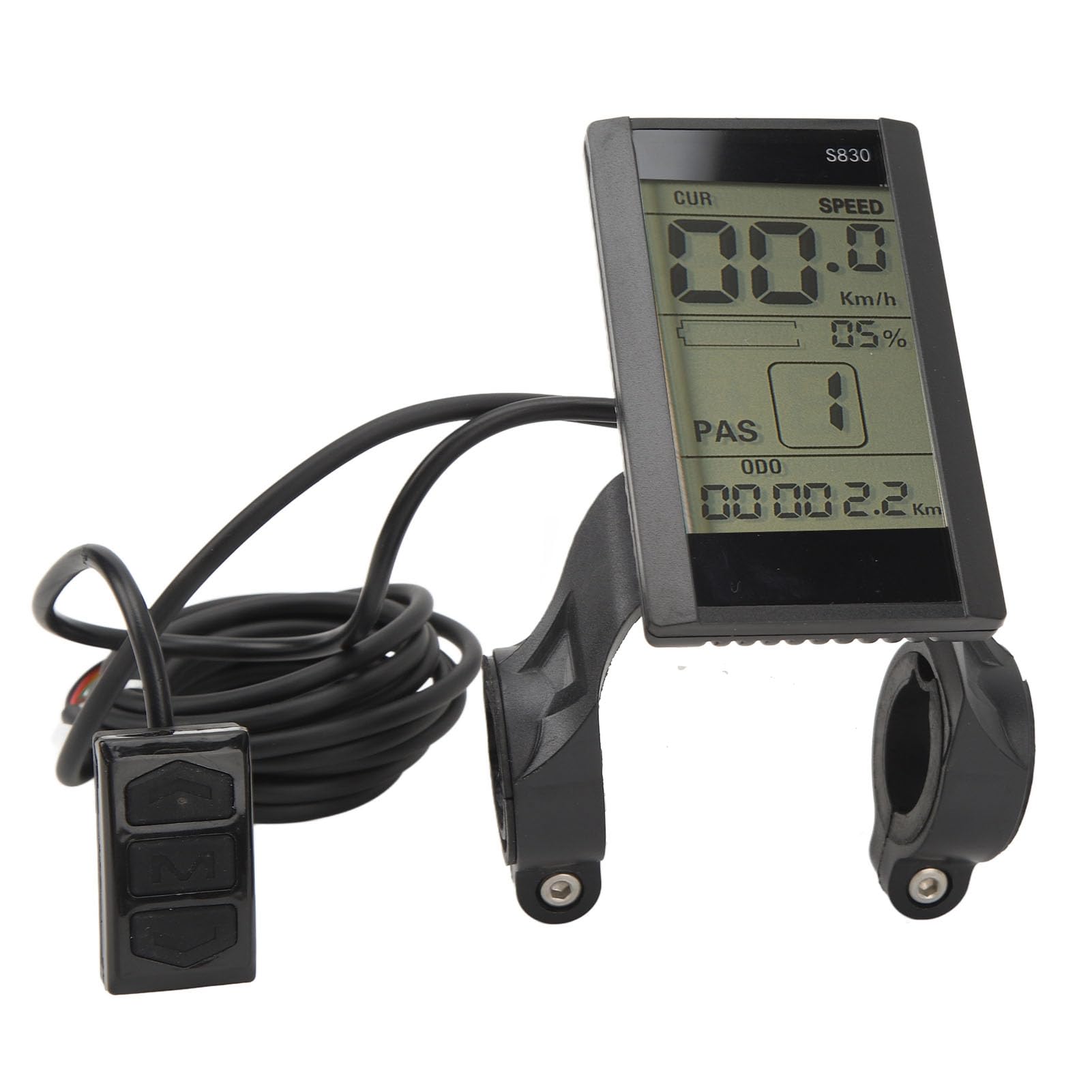 Compteur d'affichage LCD pour vélo électrique 24V 36V 48V, étanche, multifonctionnel, 22.2mm, écran LCD S830 pour accessoires de Modification