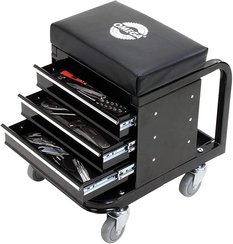 Miniatura 2 de Omega 92450 - Caja de herramientas con asiento, en color negro