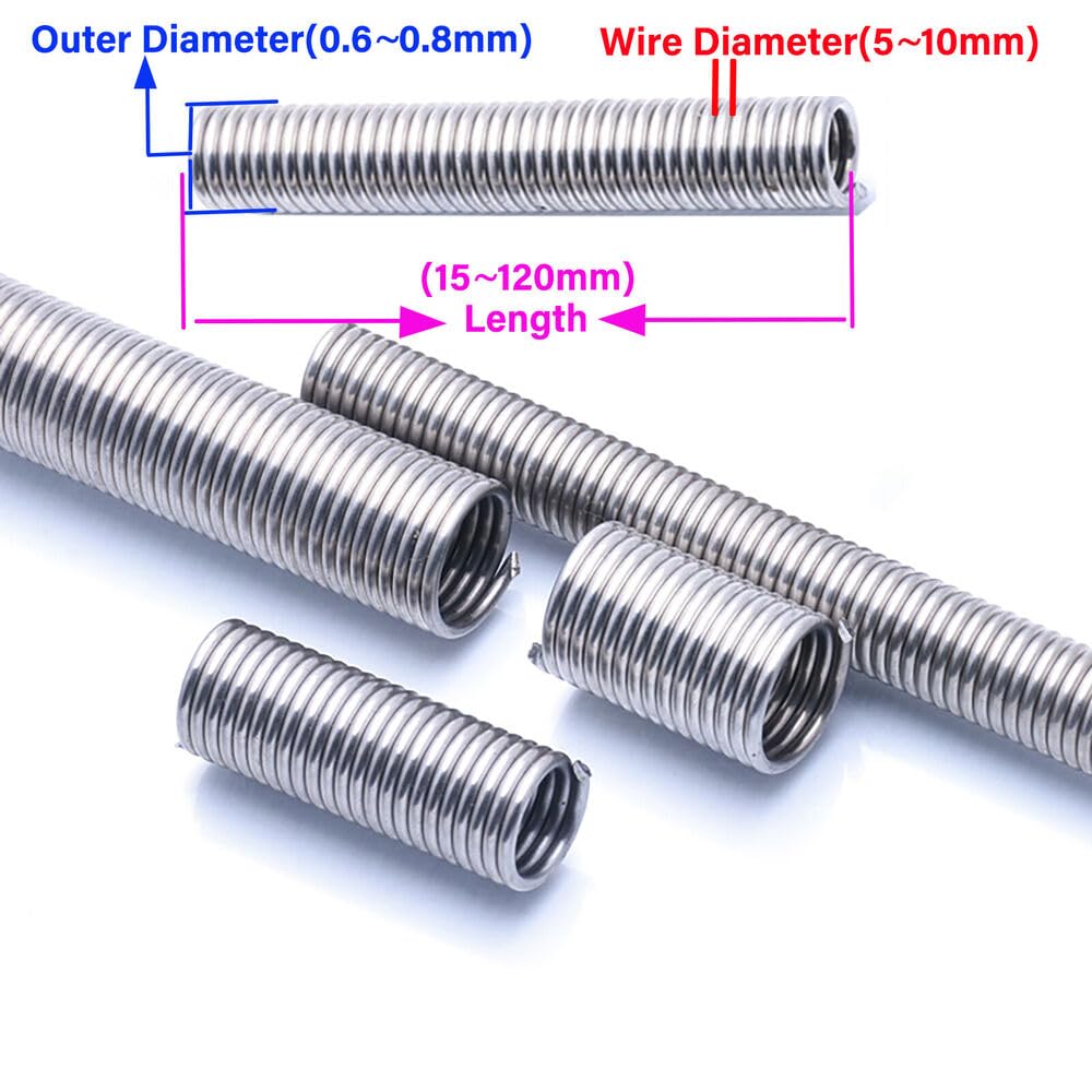 10Pcs Tension Spring Wire Dia 0.6~0.8mm Extension Spring Hookless Ring (10,0.6 * 5 * 85)