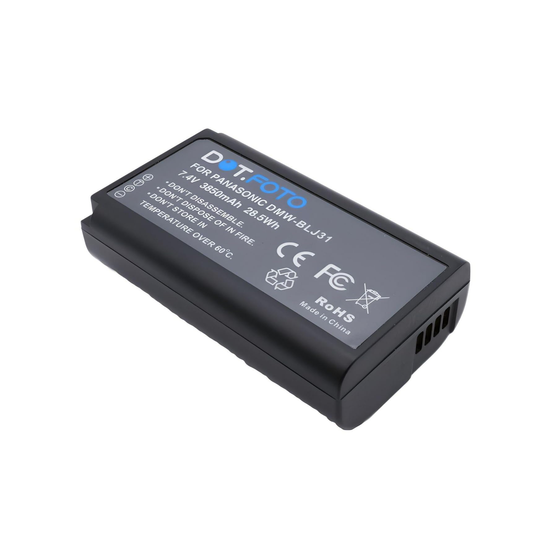 2 x Dot.Foto DMW-BLJ31 Premium Alta Capacità 7.4v / 3850mAh Batteria Ricaricabile per Panasonic Lumix DC-S1, DC-S1R