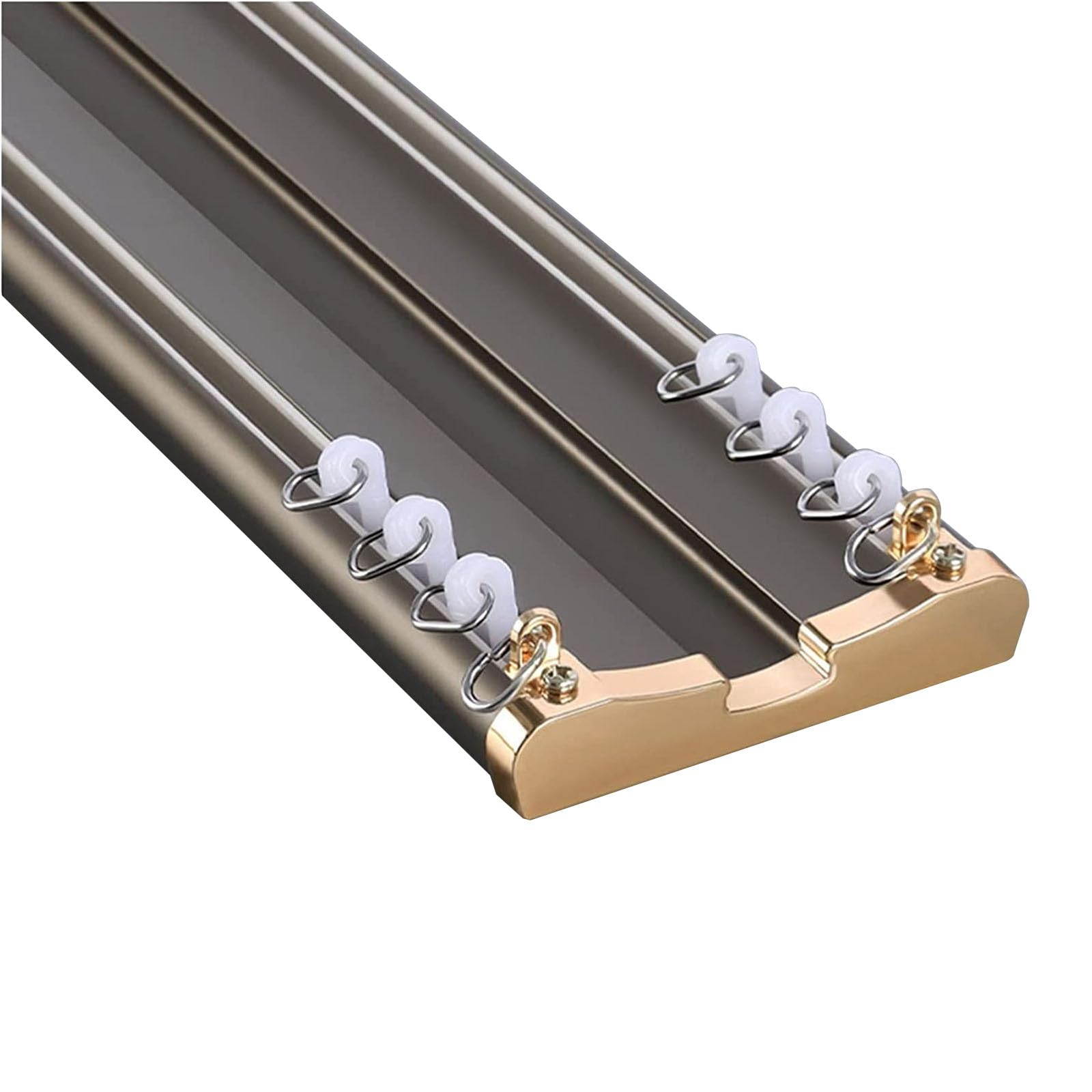 Wytrzymałe połączone podwójne szyny do montażu sufitowego, 3,5 m, zestaw aluminiowych szyn do salonu, łazienki, sypialni, ciemnoszare, rozdzielacz pokoju, rozwiązanie