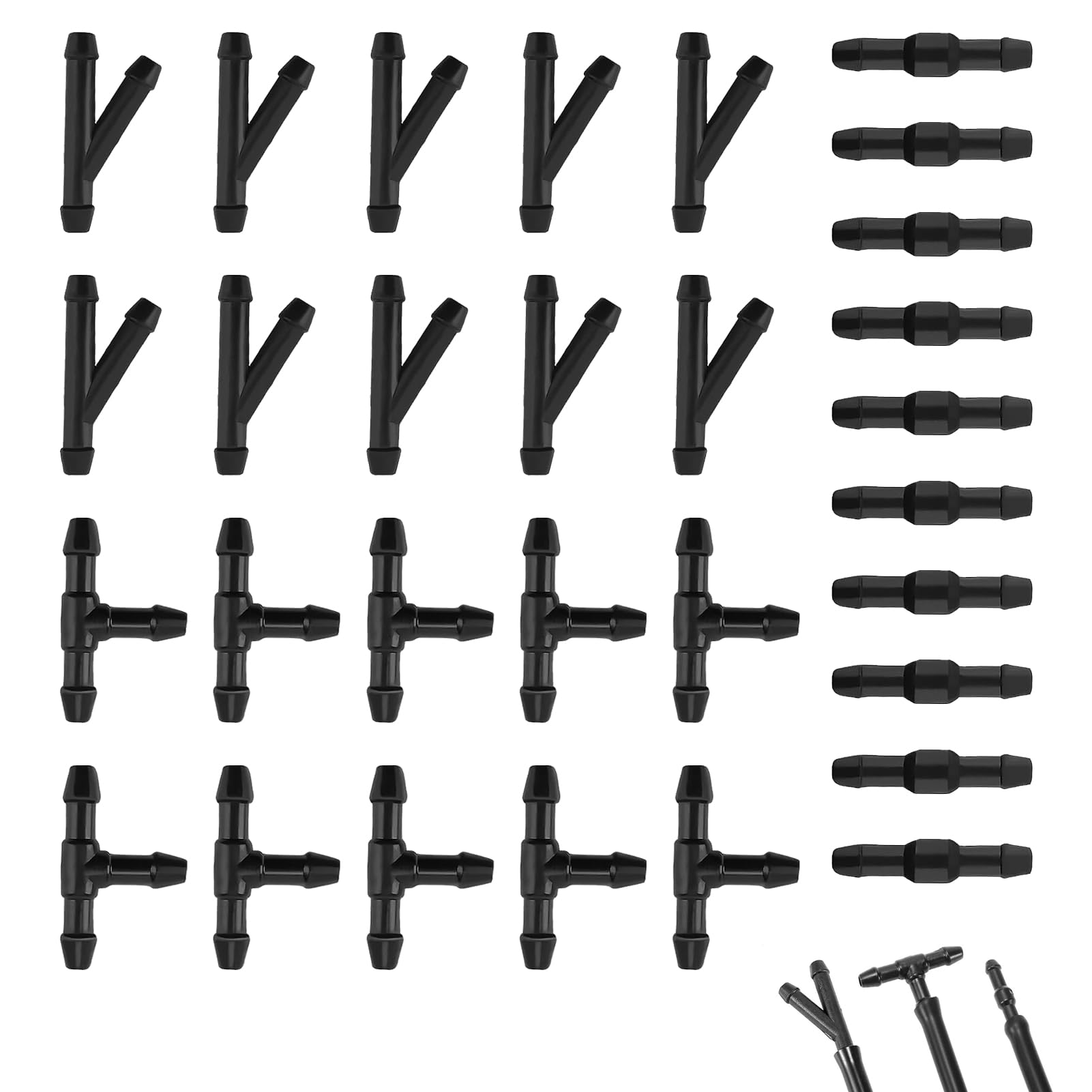 60 Pezzi Connettori Per Tubi Tergicristallo Auto 4mm - Kit Universale Per Lavavetri Parabrezza - Foto 3