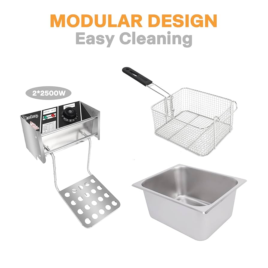 Amazon.com: ZOKOP Deep Fryer 12.7QT12L Stainless Steel