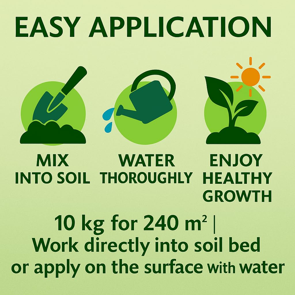 Neem Land Bio Neem Pellets 10 kg – Fertilizzante organico a lungo termine per 240 – 300 m² – Per verdure, frutta, ulivo, compost – 100% naturale ed efficace