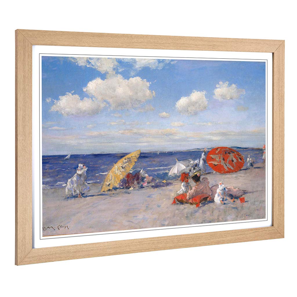 Big Box Art Framed Print of William Merritt Chase at The Seaside Design | Wall Art Picture | Home Decor for Kitchen, Living Room, Bedroom, Hallway, Oak, A2 / 24.5x18 Inch / 62x45cm
