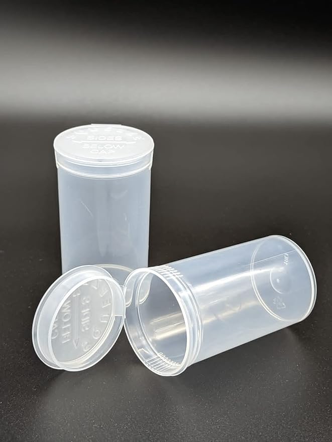 19 Drams 225 pcs/box Pop Top Containers vials, Herbs & Medicine Container, Squeeze containers
