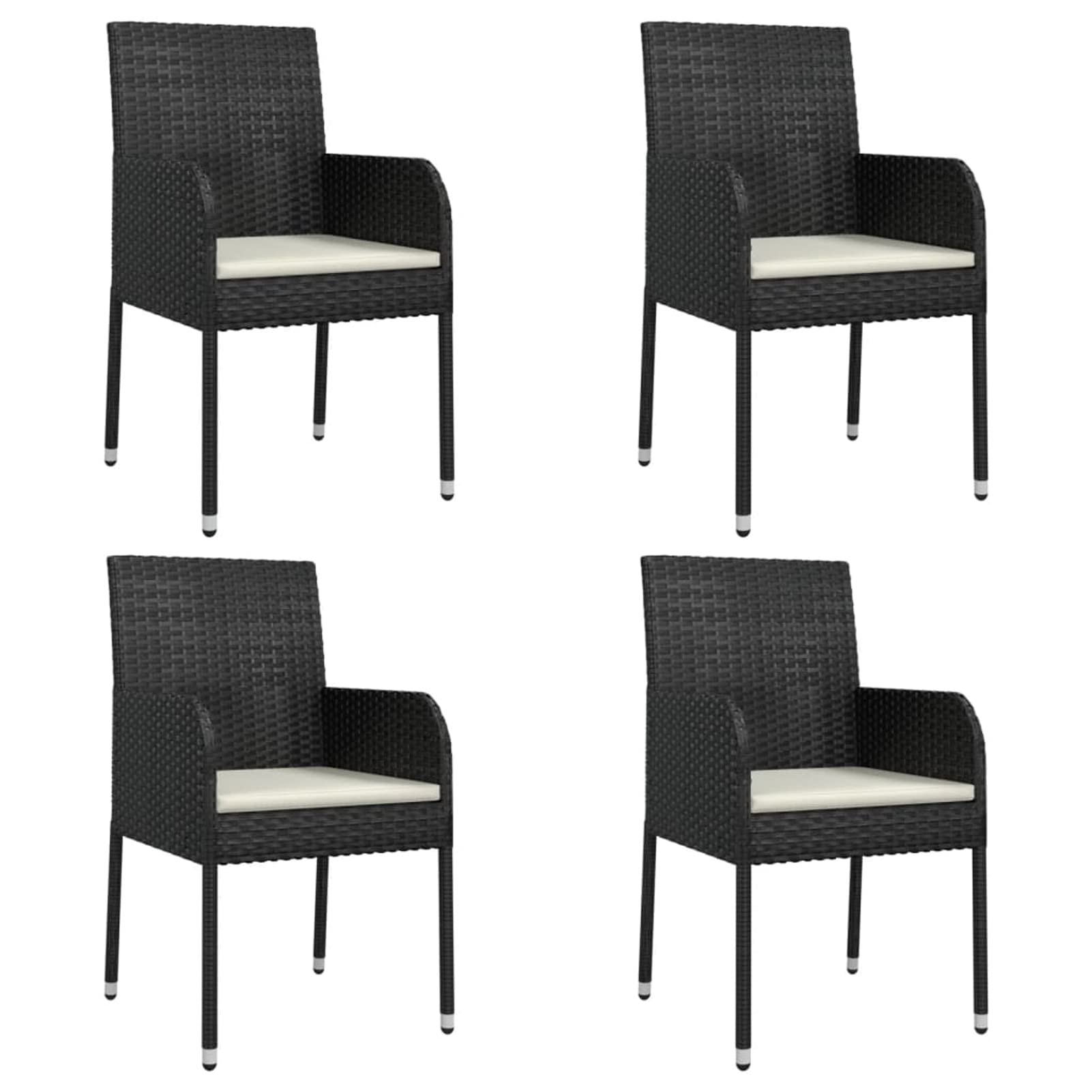 3185145 Set da Pranzo da Giardino 5 pz Nero con Cuscini in Polyrattan Testata in Legno,Testata Letto Matrimoniale Muebles Dormitorio Spalliera Letto Testiere per Letto Matrimoniale