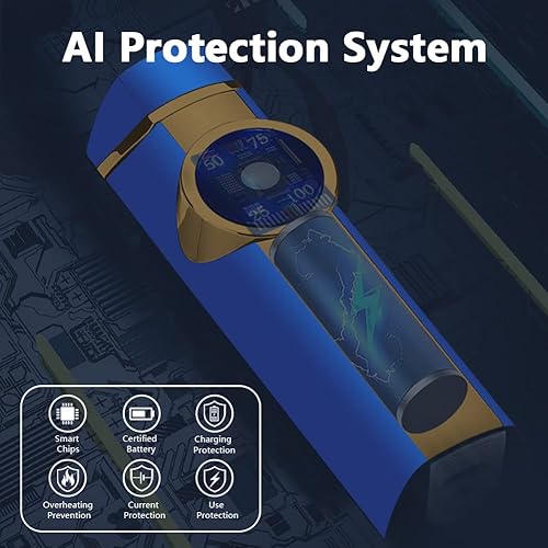 Miniatura 4 de SKRFIRE Encendedor de plasma recargable USB, encendedor eléctrico de triple arco, resistente al viento, sin llama, encendedor cilíndrico con hermosa