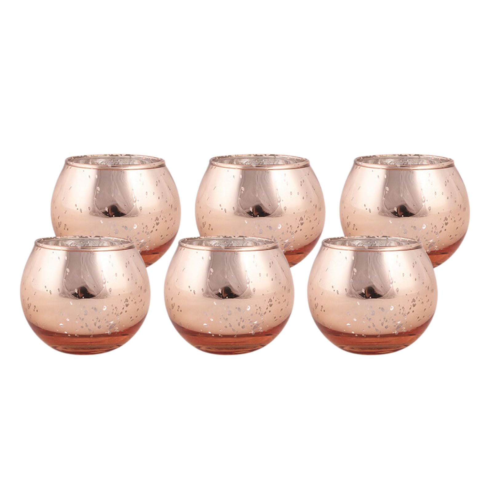 Tsophreniq 6Pcs Glass Tealight Votive Holders Christmas Table Centerpieces Decoration for Indoor/Outdoor Holiday Decors Glass Holders for Table Centerpiece