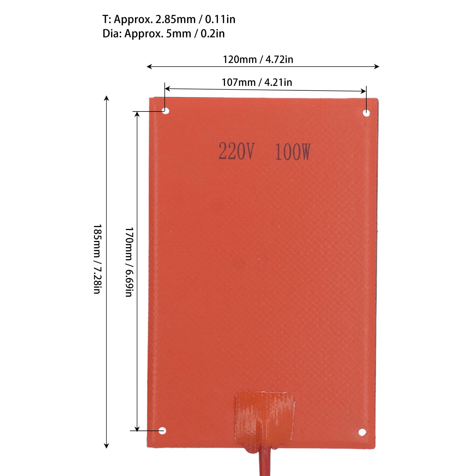 Almohadilla Calefactora de Silicona de 220V y 100W, Almohadilla Calefactora de Aceite, Placa Calefactora de Motor de Repuesto, Goma de Silicona para Clima Frío