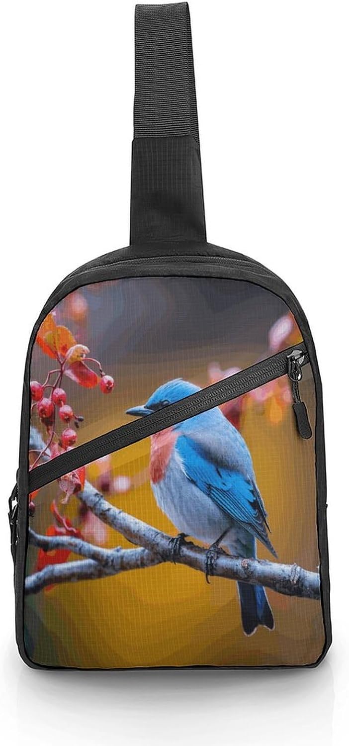 Berries And Bluebird Crossbody Backpack Sling Bag