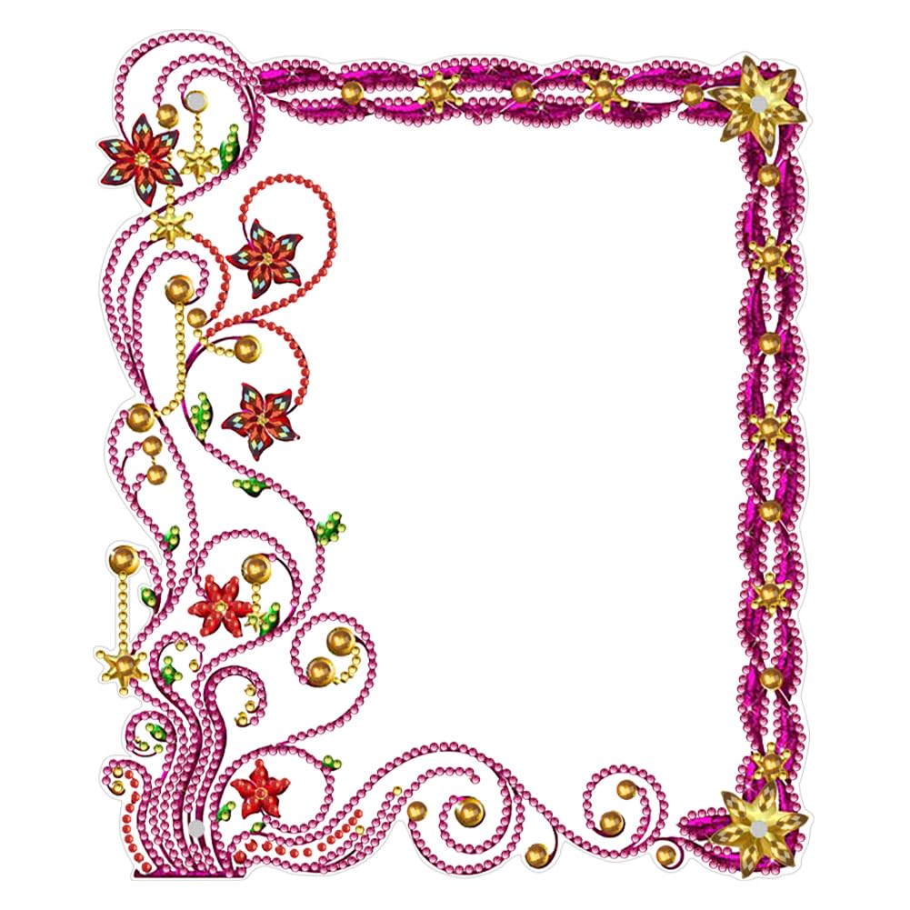 Fiorky Special Shape Floral Diamond Painting Tabletop Ornaments Kit Desktop Diamond Photo Frame Kits for Home Office Decor
