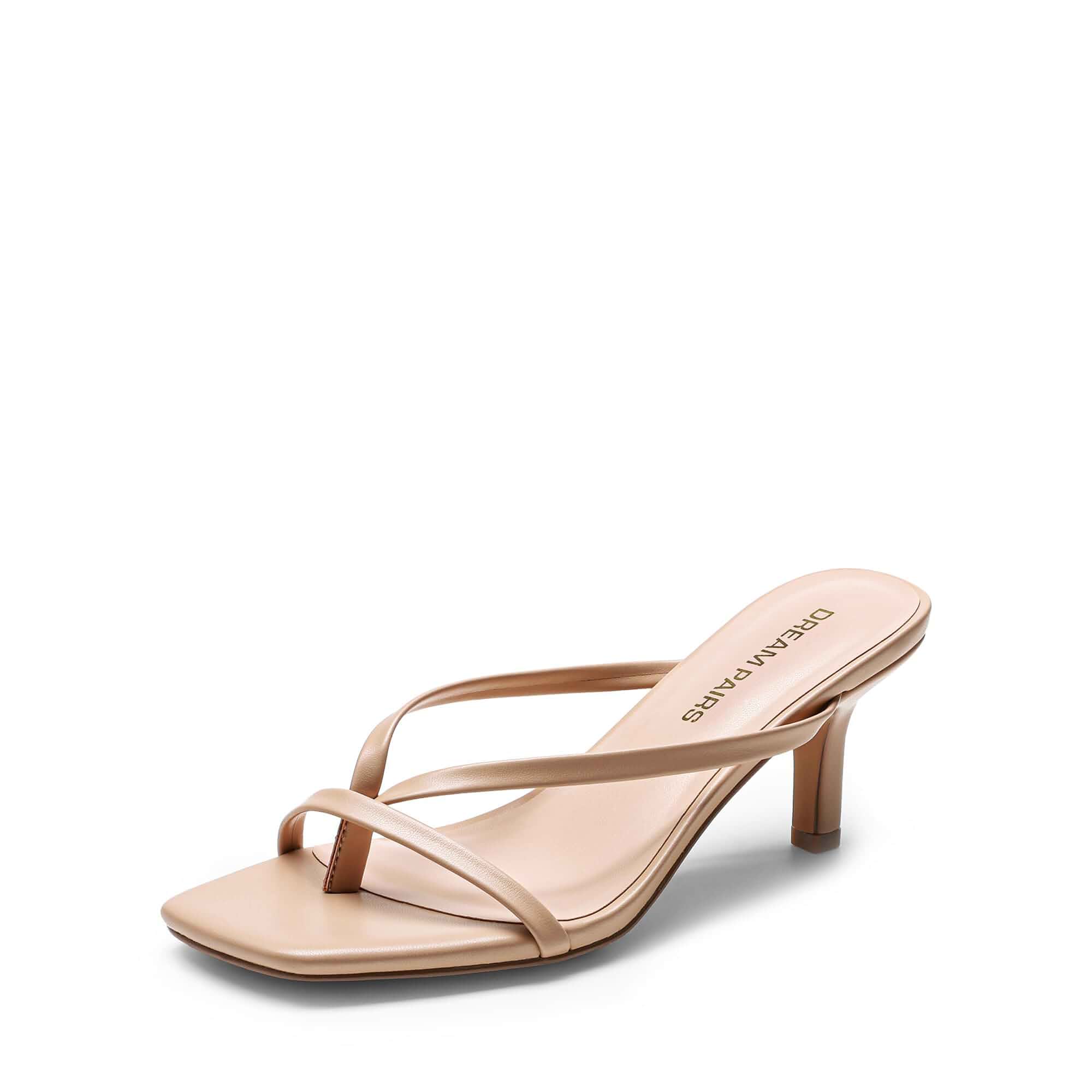 DREAM PAIRS Women's Flip-Flops Kitten Heels Sandals open square toe thong heels, comfortable mules heels, dress shoes for women, fashion summer vacation sandals