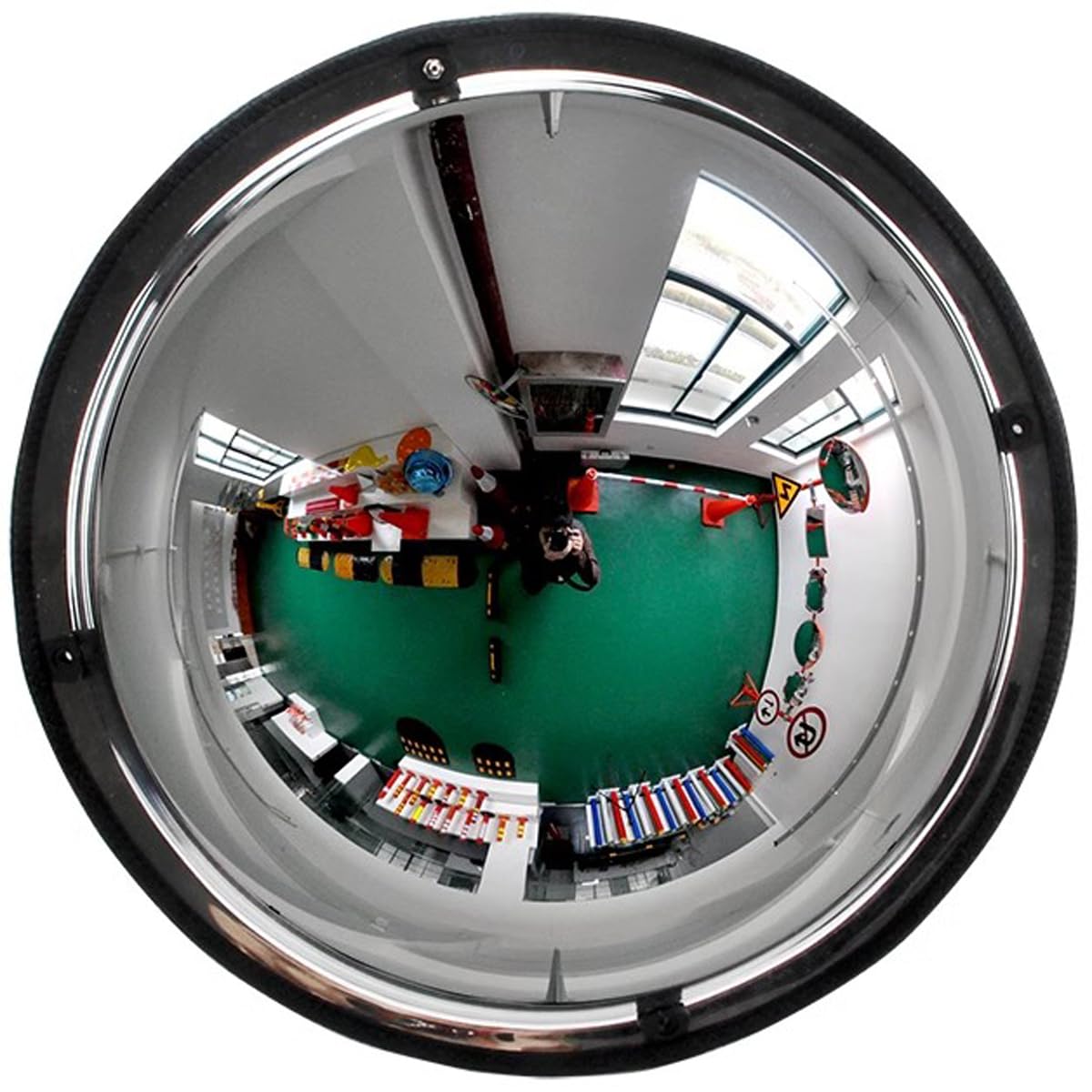 DOCIM Acrylic Half Dome Mirror, Spherical Reflector Convex Safety Mirror, Supermarket Surveillance Mirror, Panoramic Dome Road Mirror,Ceiling Mounting,40cm/16in