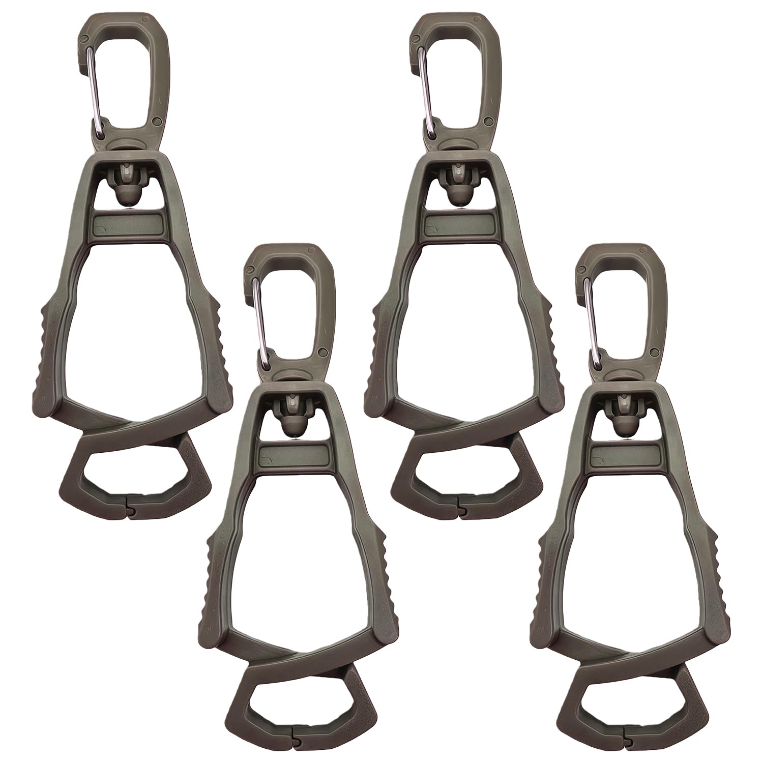 4 Piece Glove Clip Holder Multifunctional Belt Holder for Outdoor and Work, Secure Keeper for Work Gloves During Firefighting and Gardening (Olive Green)