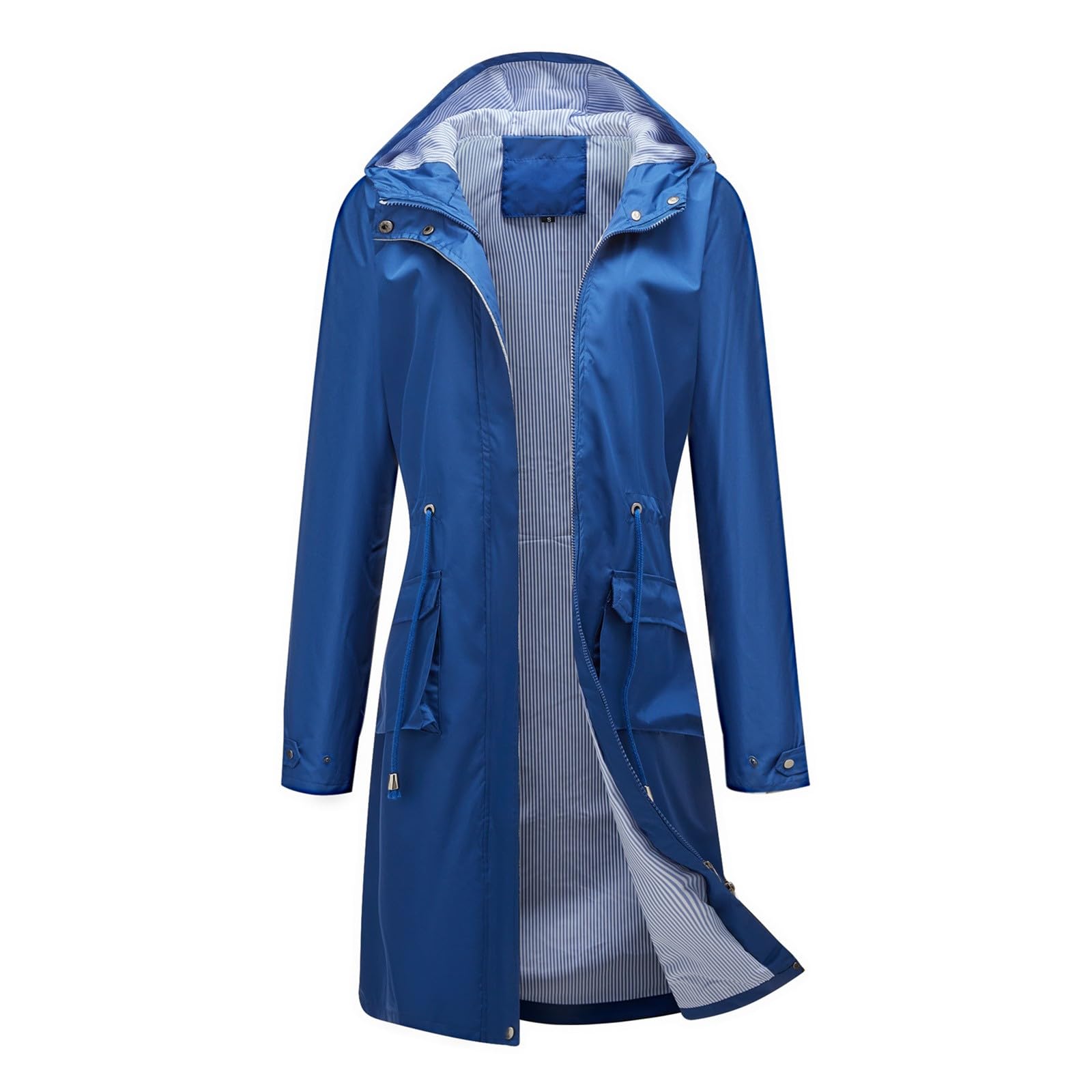 FUPODD Regenjacke Damen Lang Wasserdicht Regenmantel Mit Kapuze Übergangsjacke Winddicht Trenchcoat Outdoor Mantel Atmungsaktiv Windbreaker Jacke Für Frauen Leichte Regenparka Wandern Funktionsjacke
