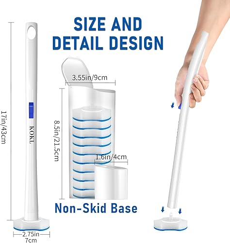 Miniatura 4 de Recambios de varita desechable para inodoro (no apto para CLORX y otras varitas), 40 repuestos de cepillo de inodoro de material mejoradoEspecial