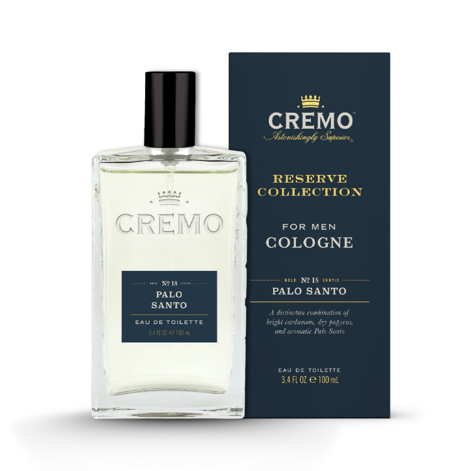 CREMO - Palo Santo Eau de Toilette for Men - Woody Fragrance - Spray 100ml - Gift for Men