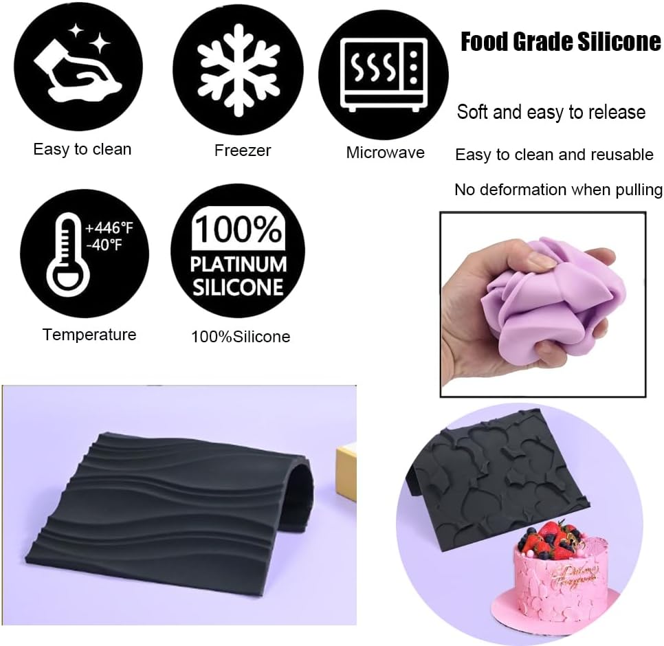 for Cake Decorating Molds Silicone Shapes Border Decoration, Fondant Impression Mat for Chocolate Sugar Sugarcraft Candy Cupcake Baking Embossing (Sweater pattern)