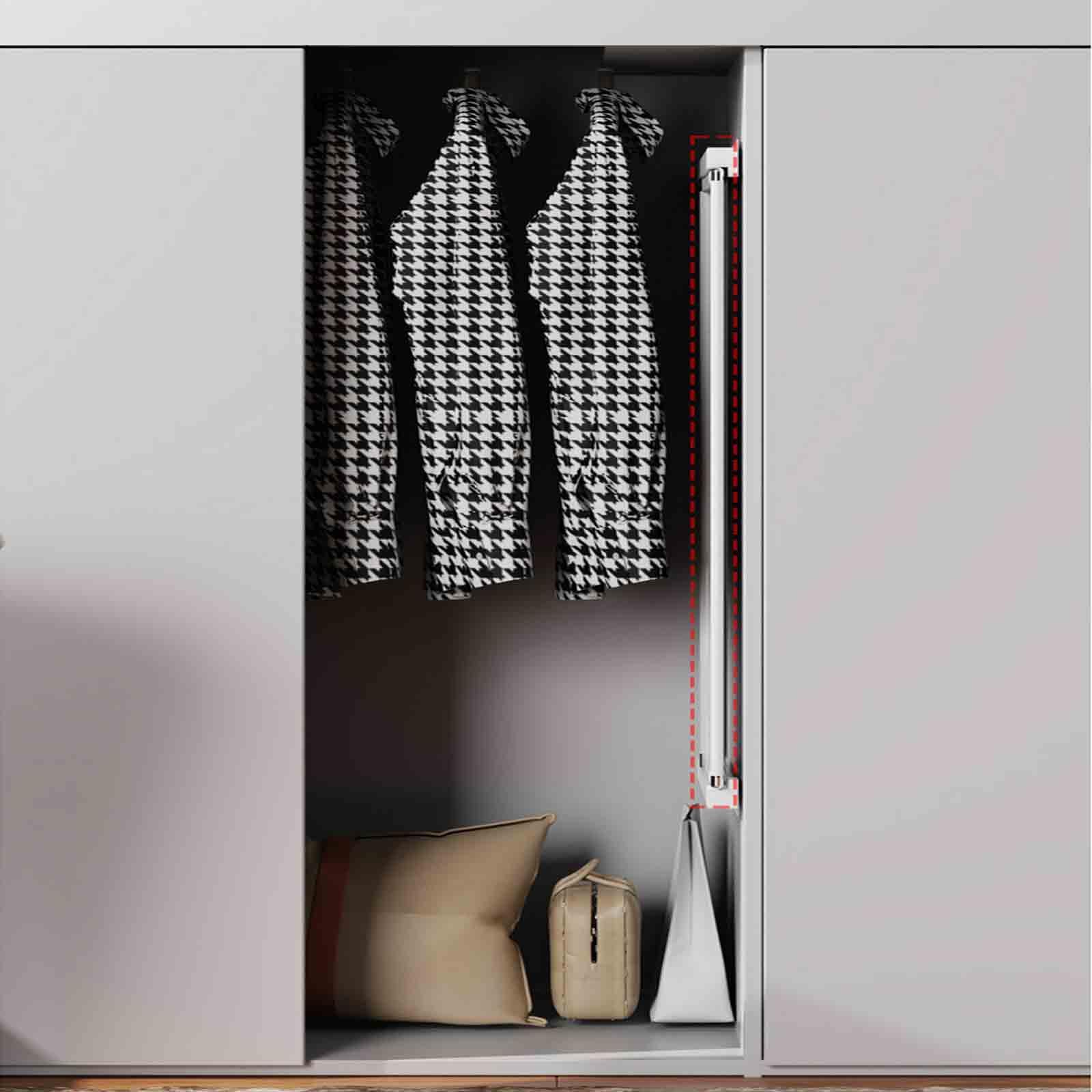 Specchio orientabile per armadio, specchio a figura intera, pieghevole, telescopico, estraibile, adatto per camera da letto, spogliatoio, guardaroba (bianco, 120 x 40 cm)