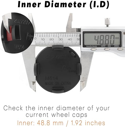 Miniatura 4 de GTownWorks - Tapacubos centrales de rueda de 2.126 in 2.13 pulgadas para OZ Racing Chrono M514 PZ405-T0671, 4 tapacubos centrales de repuesto para