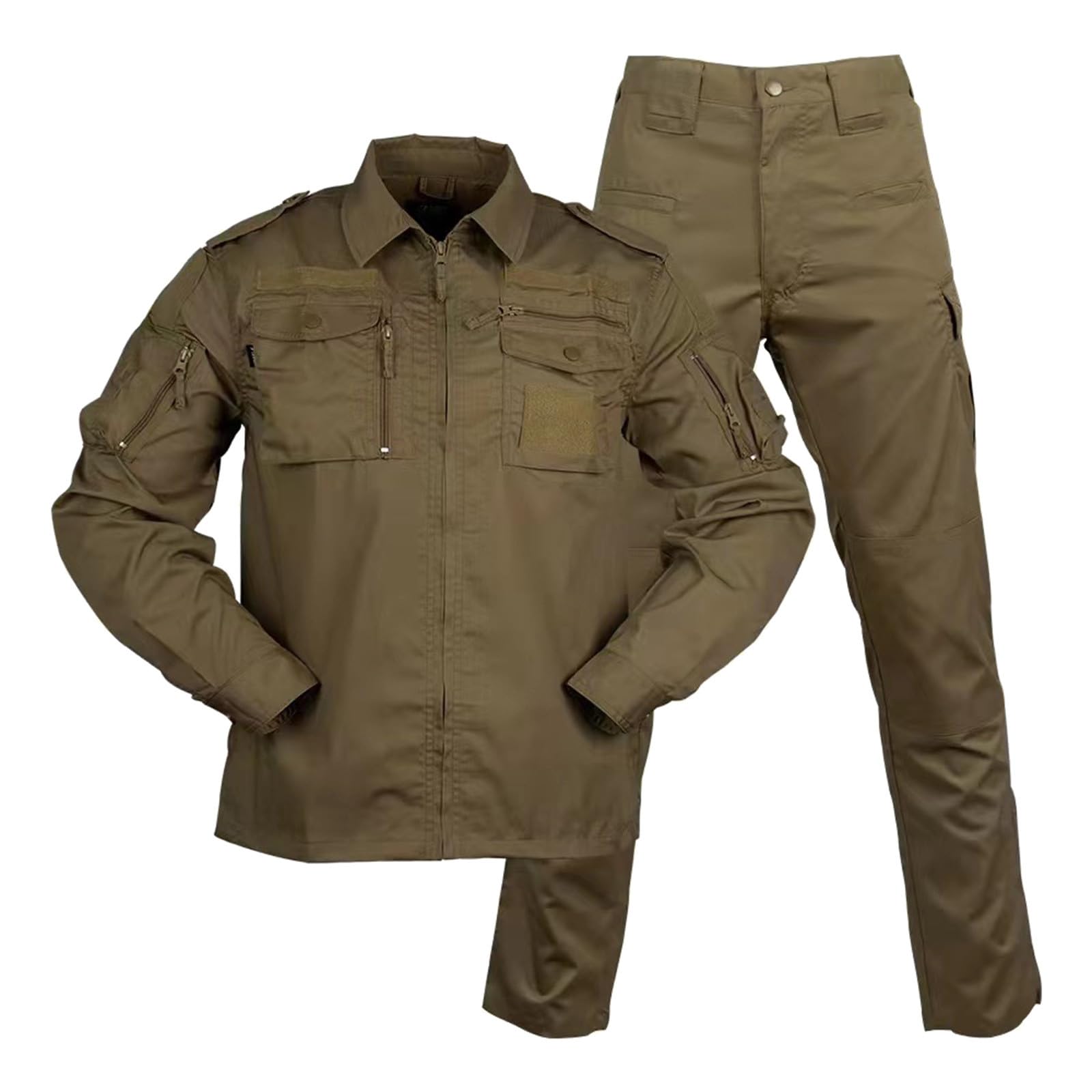 Duohropke Tactical Shirt Military Shirt and Trousers Airsoft Men's Long Sleeve BDU Combat Camouflage Camo Combat T-Shirt for Tactical Paintball Uniform Army, yellow, L — image 1