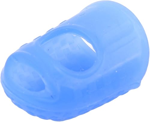 Miniatura 6 de Hsakess - 5 protectores de dedos de guitarra, protectores de dedos de silicona para guitarra, transpirables, color azul oscuro