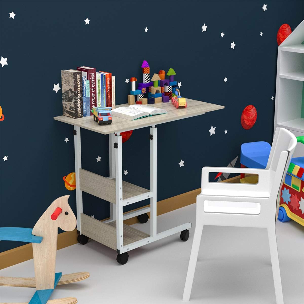 Blасk Frіdау Clеаrаnсе JACENTHOME Home Office Desk 31x16'' Moveable Height Adjustable Creative PC Notebook Writing Workstation Laptop Table with Wheels for Study Room Bedroom Living Room Nеw Prоduсt JACENTHOME Home Office Desk 31x16'' Moveable Height Adjustable Creative PC Notebook Writing Workstation Laptop Table with Wheels for Study Room Bedroom Living Room