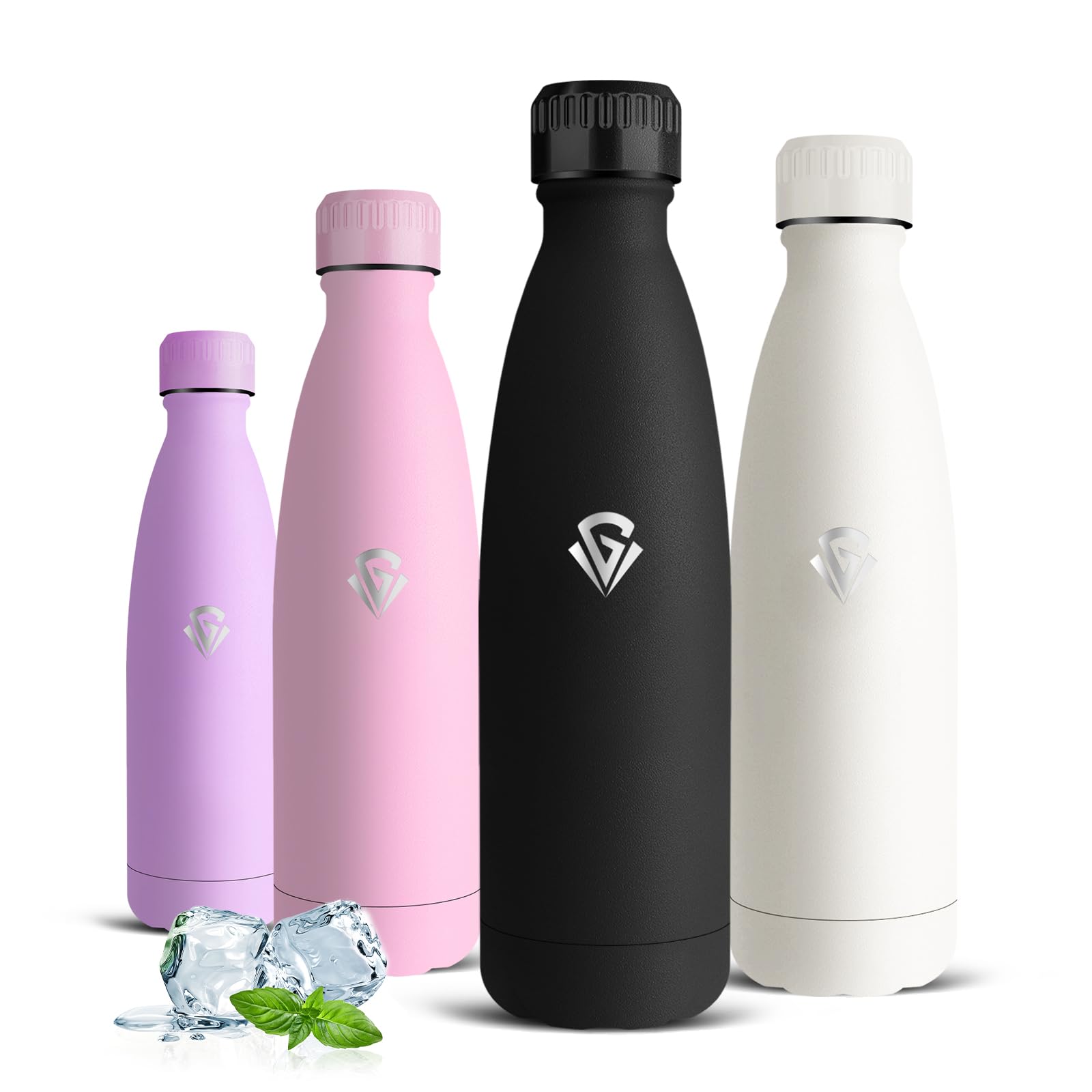Botella Agua Acero Inoxidable, 500ml Botella Termica, sin BPA, Cantimplora Infantil, A Prueba de Fugas, Termo Cafe, Mantiene 24H Frio/12H Calor, Aislamiento al Vacío, para Agua, Café, Té