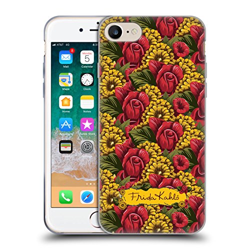 Head Case Designs Licenciado Oficialmente Frida Kahlo Pátron Florales Rojos Caso Funda de Gel Suave Compatible con Apple iPhone 7/8 / SE 2020 & 2022