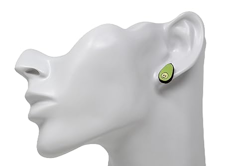 Miniatura 3 de Avocuddles Avocado Stud Earrings | Hand-Painted Wood Avocados Post Earring Jewelry Set