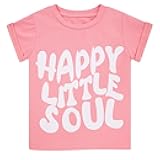 Girls Cotton T-Shirt Graphic Short Sleeve Tee Shirts for 2-6 Years Kids