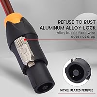 Vista 3 de Speakon a 14 "TS Macho Cables de altavoz 5 pies 2 unids profesional calibre 14 AWG cable de conexión amplificador de audio DJPA cable de altavoz