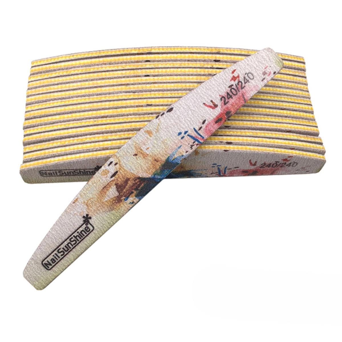 25/50pcs Lima per Unghie 80/100/150/180/240/320 Tampone per Unghie Spessa Carta Vetrata Professionale per Smalto per Unghie Lima per Smalto per Fiori Strumenti per Levigatura-240 Grana 50 Pezzi