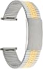 Bandini Stainless Steel Stretch Watch Band, Straight End, Metal Expansion Strap, Adjustable Length - Silver, Gold and SilverGold Tone - 12mm, 13mm, 14mm