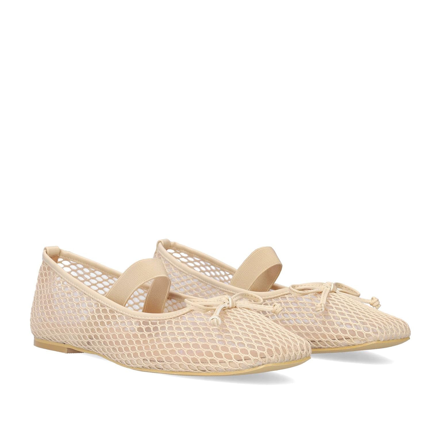 Andrés Machado Ballerine Donna in Rete – AM6062 | Scarpe Basse con Cinturino Elastico e Fiocco | Punta Quadrata | Taglie Piccole e Grandi 32–35/42–46 EU