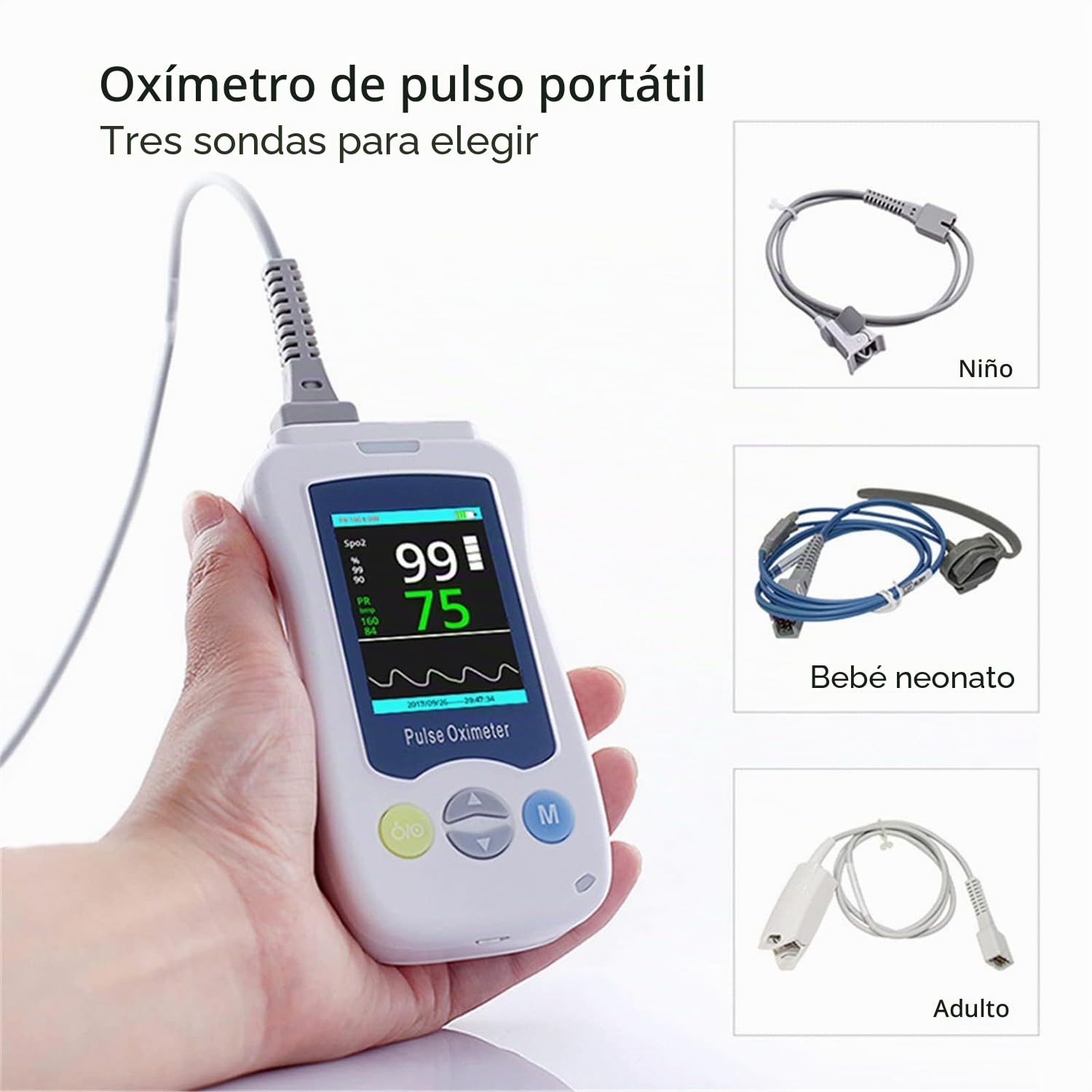 Pulsioxímetro De Dedo, Oximetro Dedo Profesional, Precisión De Medición Superior Exquisito, Pantalla LED Monitores De Saturación De Dedo Compactos Y Livianos