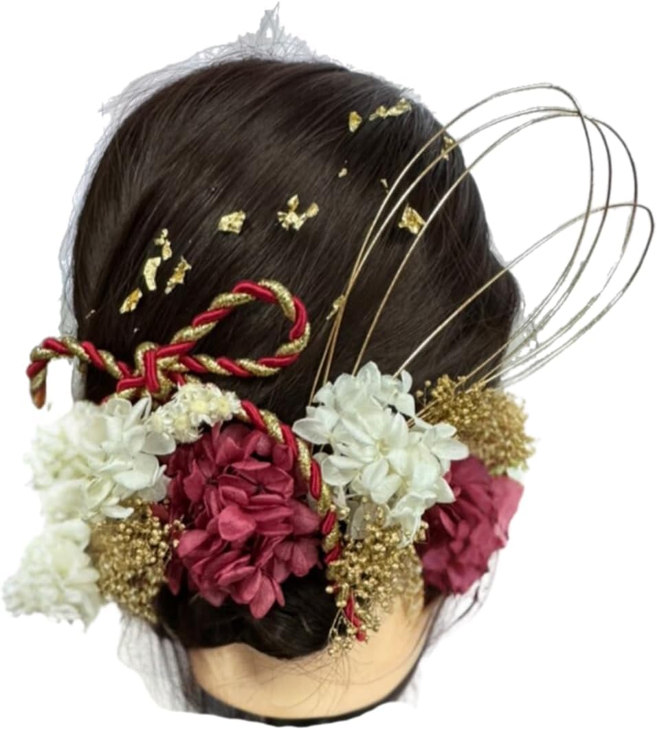 志ま亀 染め名古屋帯 折り紙の図 オレンジ系 臙脂 縮緬 金彩 日本和装