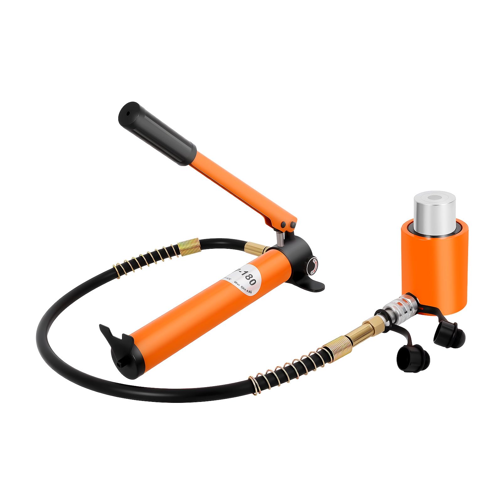 Cilindro hidráulico 20T, elevación de 50 mm, gato hidráulico, cilindro hidráulico portátil y bomba hidráulica manual, conector de tubo ZG3/8'', longitud del tubo 1 m