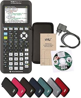 TI-84 Plus CE-T Python Edition + Advanced Warranty + Charging Cable + German CD + WYNGS Film + WYNGS Black Case