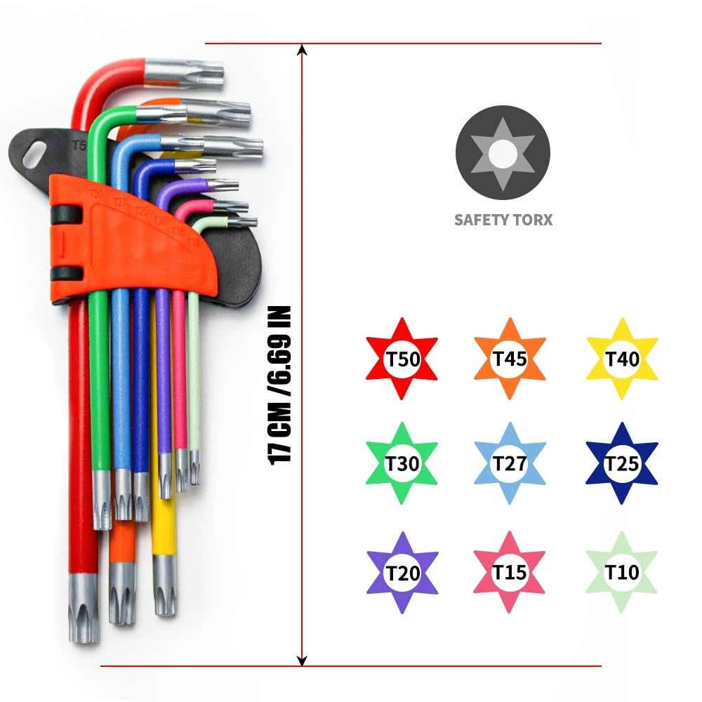Juego de 9 llaves Allen métricas Hex-Plus multicolor con estuche BlackLaser(9pcs-e)