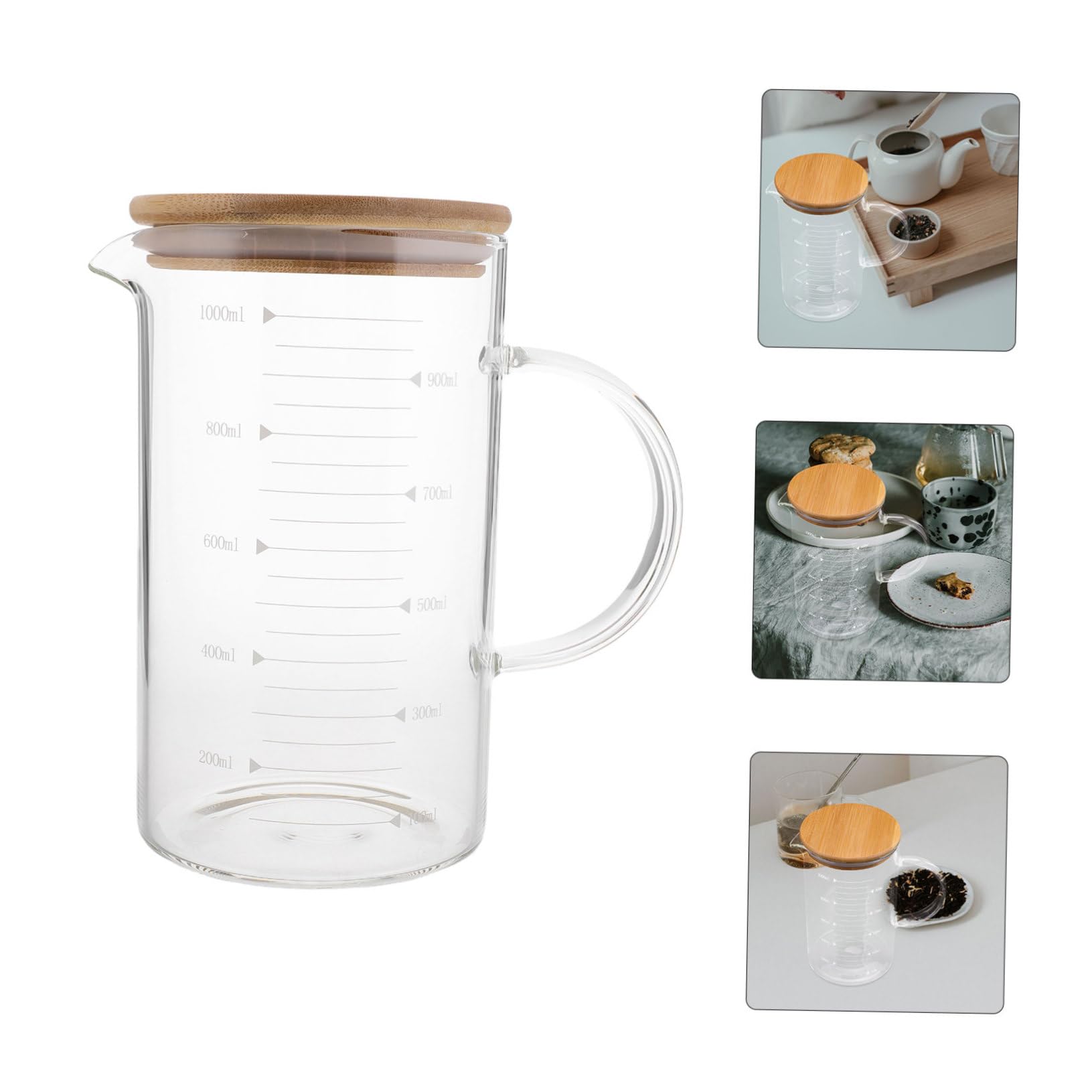 Bicchiere Graduato Con Coperchio Caraffa Per Bevande Misuratore Con Scala Per Tè Succo e Caffè Design Elegante e Pratico Per La Cucina
