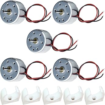5pcs RF 300 Motor DC 1V-6V Shaft Diameter 0.08/2mm Wavelength 0.16/4mm 5200RPM with Bracket Repair Part for Toy Car Mini Fan DIY Model
