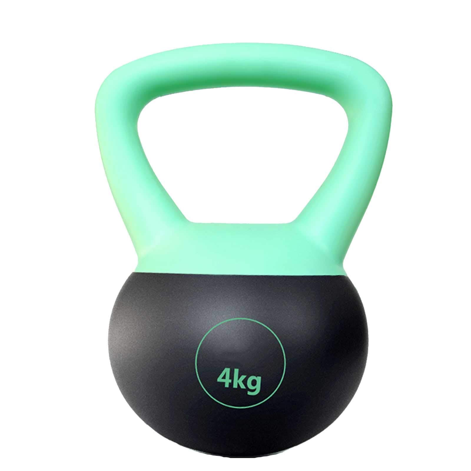Pesas Rusas Damas Fitness Kettlebell, Home Yoga Studio Gym Pilates Pérdida De Peso Equipo De Entrenamiento, Cómodo Mango Verde, 4kg / 8.8lb