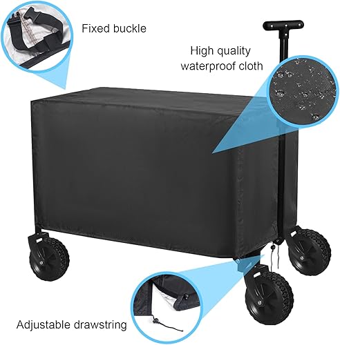 Miniatura 4 de Funda para carro de jardín, impermeable, a prueba de polvo, cubierta de lluvia, plegable para exteriores para carrito de carro, accesorios de carro