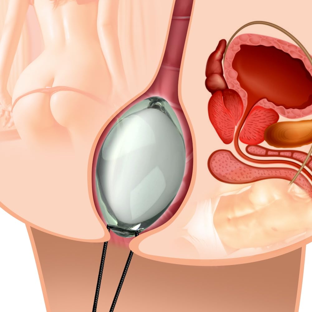 Plug anale di cristallo, butt plug per donne e uomini dildo di vetro Analdilos perline anali di cristallo donna palline anali pene di cristallo butt plug anale per principianti e utenti avanzati (L)