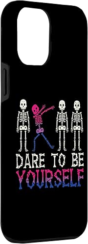 Miniatura 3 de Funda LGBT para iPhone 13 Pro Max Dare To Be Yourself Skeleton Dab Bisexual Bi Pride Flag
