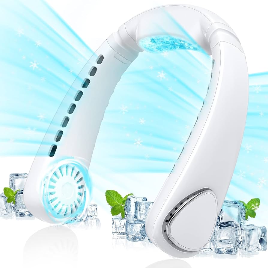 首掛け扇風機 ネッククーラー 冷感 携帯扇風機 羽なし扇風機 USB充電式 Amazon | 首掛け扇風機 【-17°瞬間冷感・360°強力送風】 ネック